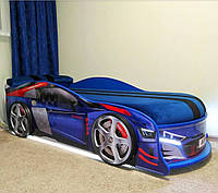 Кровать машина Ауди Турбо (Audi Turbo) синяя 150х70 без подъемного механизма