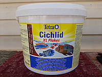 Tetra Cichlid XL Flakes 10 л, 1.9 кг. Аквариумный корм крупные хлопья для всех видов цихлид. 201415