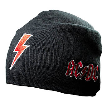 Шапка біні з вишивкою AC/DC блискавка, фото 2