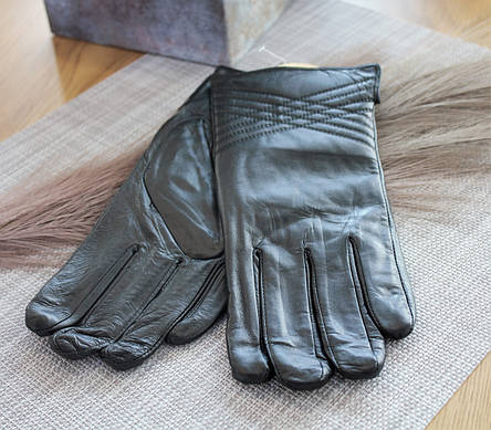 Жіночі шкіряні рукавички СЕРЕДНІ, фото 2