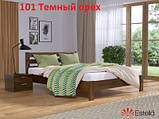 Ліжко дерев'яне Рената Люкс 120х200 Щит полуторка з високою спинкою і лаковим покриттям, фото 2