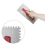 Затирачка сталева оцинкована 280*130мм, 6*6мм INTERTOOL KT-0005, фото 4
