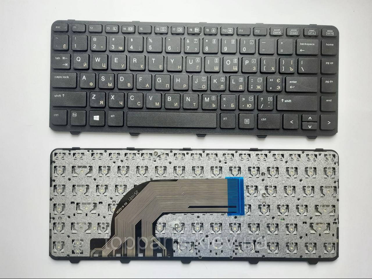 Клавіатура для ноутбуків HP ProBook 430 G2, 440 G0, 440 G1, 440 G2 чорна з чорною рамкою RU/US