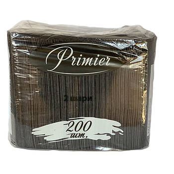 Серветка чорна їдальня 33см 2-шарова 200 шт. Primier