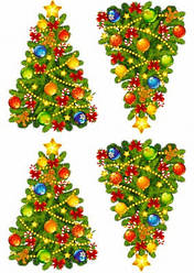 Вафельна картинка для пирогів, тістечок топперов "Ялинки", (лист А4) 2