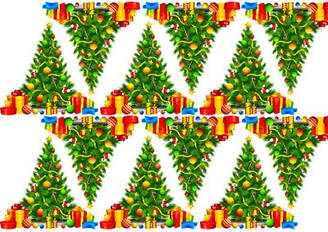 Вафельна картинка для пирогів, тістечок топперов "Ялинки", (лист А4) 5