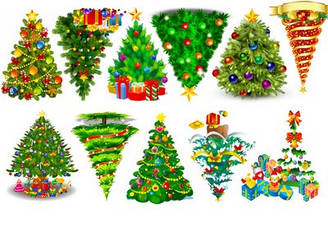 Вафельна картинка для пирогів, тістечок топперов "Ялинки", (лист А4) 6