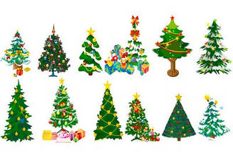 Вафельна картинка для пирогів, тістечок топперов "Ялинки", (лист А4) 7