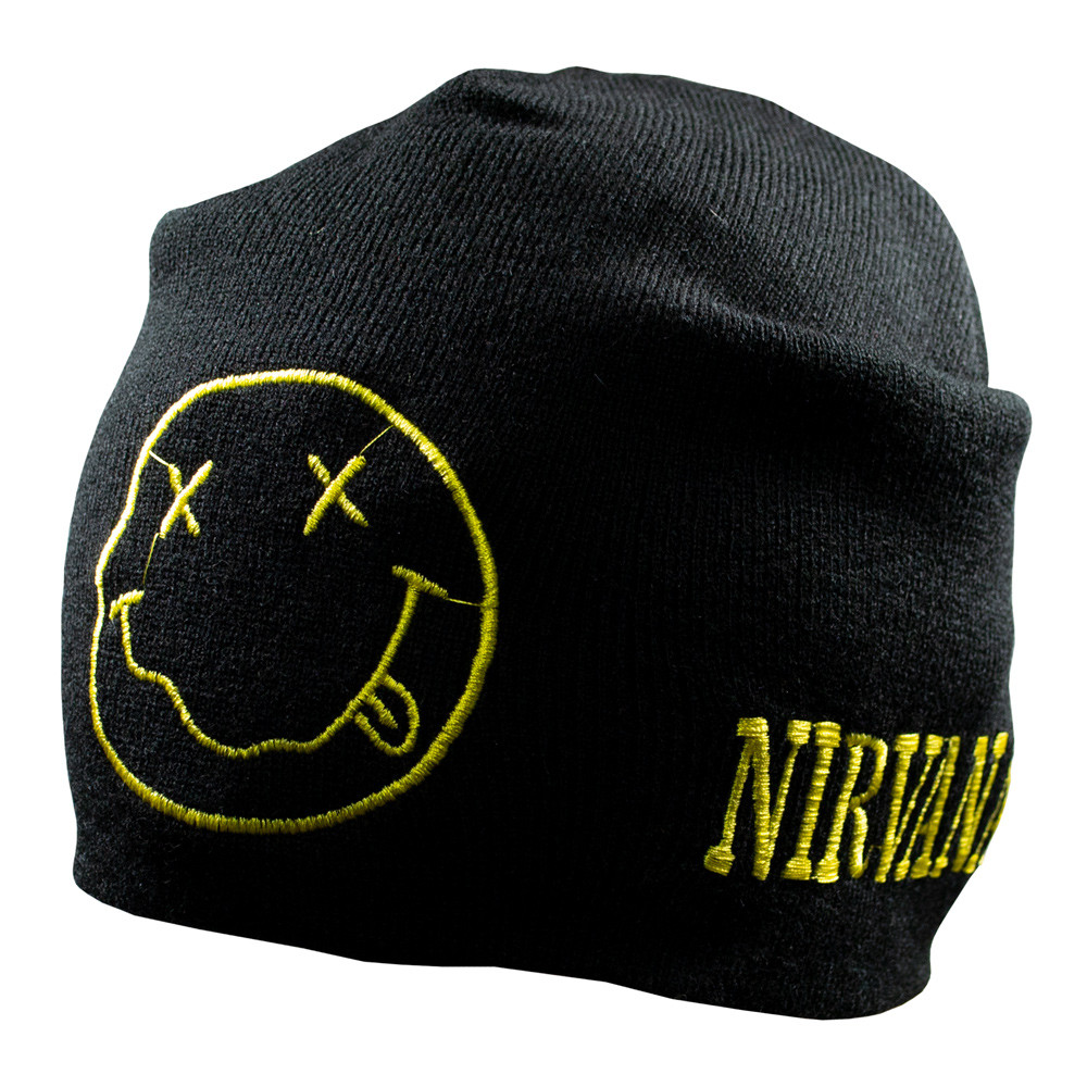 Шапка біні з вишивкою NIRVANA смайл