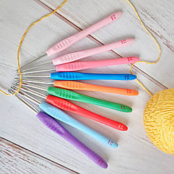 Набір гачків для в'язання/колір мікс/довжина 16 см/No 2, 2,5, 3,5, 4, 4,5, 5, 5, 5,5, 6/набір із 9 шт.