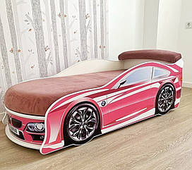 Ліжко - машинка для дівчинки БМВ (рожева)