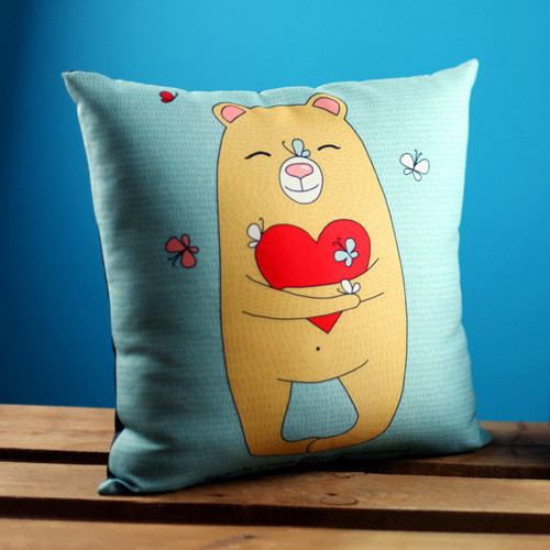 Подушка з принтом габардинова Від тобі у мене всередині лагідно! 50x50 см (5P_SAN028), фото 1