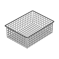 Сетчатая корзина. Гардеробная система. Ящик проволочный. Черная 410 х 555 х 185мм Larvij L9530BL