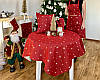 Скатертина новорічна гобеленова червона Зоряна ніч, фото 4