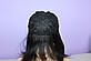 Натуральний чорний парик імітація шкіри голови каскад, фото 7