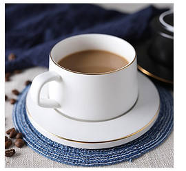 Керамічна чашка з блюдцем. Модель 370