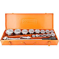 Набір головок з трещіткою Richmann 18 шт для важких робіт 3/4" 6 граней 22-65 мм (C1701)