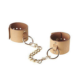 Наручники Bijoux Indiscrets MAZE - Wide Cuffs Brown, екошкіра, стильні браслети, подарункова упаковка