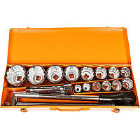Набір головок з тріскачкою 18 шт для важких робіт 3/4" 12 граней 22-65 мм (C2701)