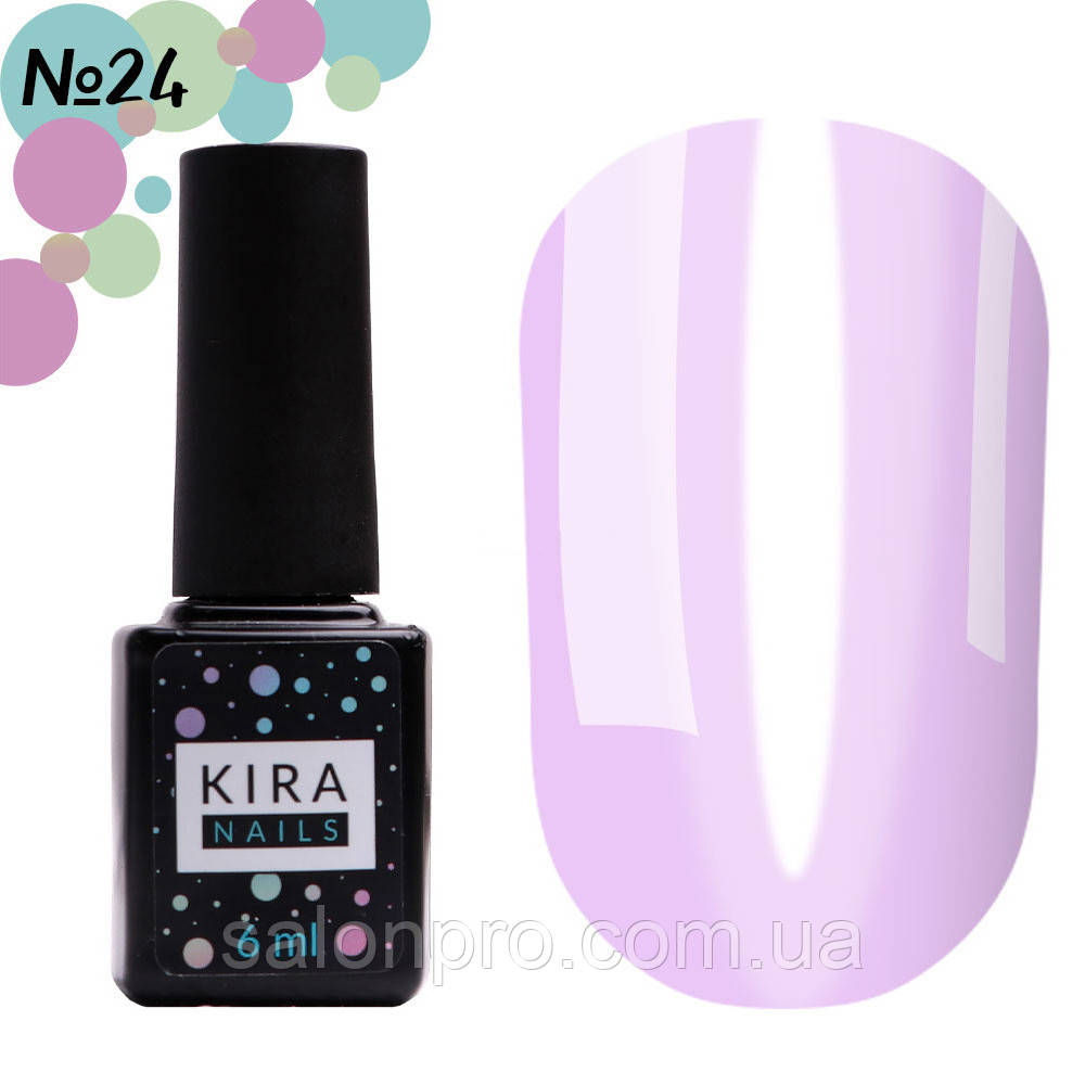 Гель-лак Kira Nails Vitrage №V24 (лавандовий, вітражний), 6 мл