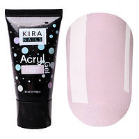 Kira Nails Acryl Gel Glitter Pink - акрил-гель, полигель, светло-розовый с шиммером, 30 мл