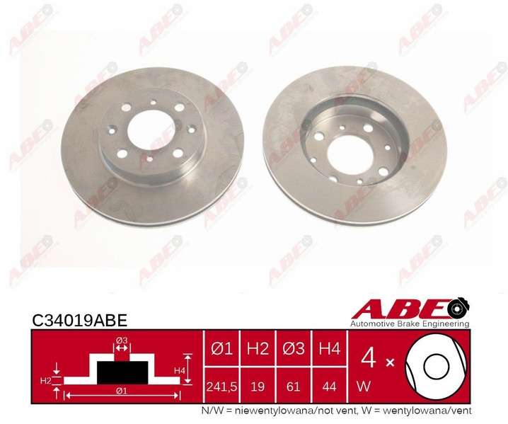 Тормозной диск передний HONDA CIVIC IV, CIVIC V 1.4/1.5/1.6 10.83-12.98