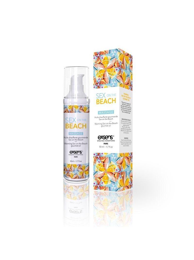 Массажное масло EXSENS Sex on the Beach 50мл разогревающее, без сахара, без парабенов, съедобное, фото 1