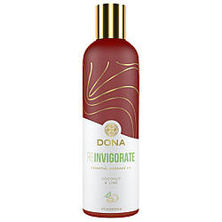 Натуральне масажне масло DONA Reinvigorate - Coconut & Lime (120 мл) з ефірними маслами