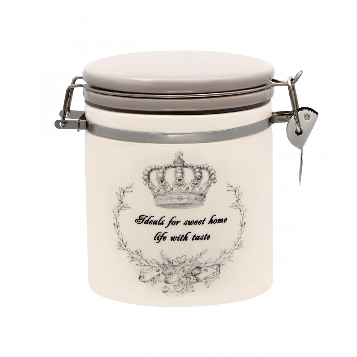 Банка керамічна із замком та кришкою 500 мл "Корона" ZF 1376 CR, фото 1