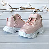 Дитячі кросівки хайтопи 27 розмір на дівчинку, рожеві, фото 3