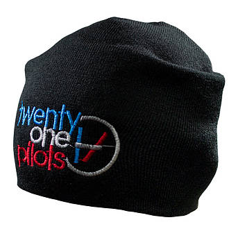 Шапка біні з вишивкою TWENTY ONE PILOTS лого, фото 2