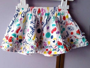 Модна дитяча спідниця для дівчинки з принтом фруктів 0-2 BRUMS Італія 132BECA003 білий