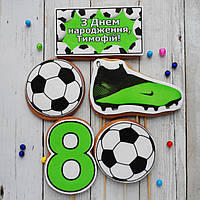 Набор №2 пряники спорт футбол для футболиста футболисту съедобные топперы в торт мяч ворота для торта