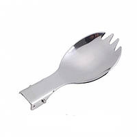 Складная туристическая ложка-вилка Pinguin Spork steel складывается