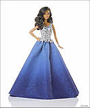 Barbie Collector Holiday DGX99 Лялька Барбі Колекційна Святкова 2016 в синьому, фото 6