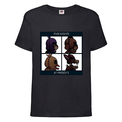 Футболка Аніматроніки 5 Ночей Фредді (FNF-01) чорна