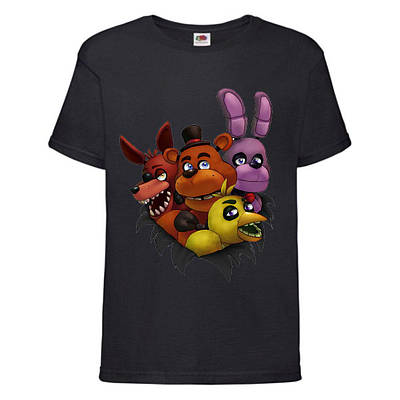 Футболка Аніматроніки 5 Ночей Фредді (FNF-02) чорна