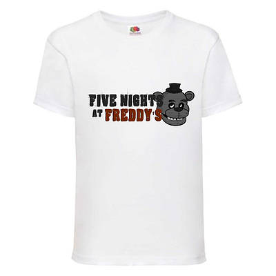 Футболка Аніматроніки 5 Ночей Фредді (FNF-06) біла