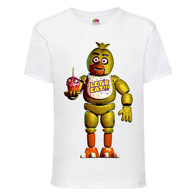 Футболка Аніматроніки 5 Ночей Фредді (FNF-07) біла