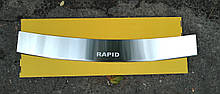 Накладка на бампер с загибом Skoda Rapid 2013-