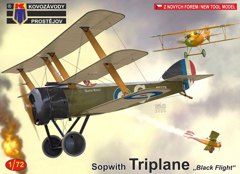 Пластикова модель 1/72 Kovozavody Prostejov 0181 Британський винищувач Sopwith Triplane „Black Flight“