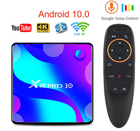 Смарт-ТВ-приставка X88 Pro 4gb/32gb Ultra HD SmartTV Андроїд Android TV box + пульт Air Mouse G20