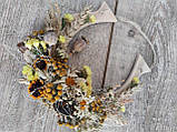 Підкова - оберіг з натуральних матеріалів й сухоцвітів, h-18 см., фото 2