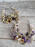 Підкова - оберіг з натуральних матеріалів й сухоцвітів, h-18 см., фото 4