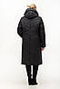 Жіноче зимове стьобане чорне пальто великих розмірів 52-70, фото 3