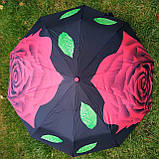 Зонт жіночий чорний з червоною трояндою арт.808BF-2, фото 2