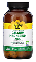 Country Life Calcium Magnesium Zinc with Vitamin D 180 tabs