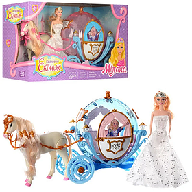 Карета 28911 B 55см,світло,кінь-звук, ходить, лялька 29см, на підставці, 2цв, бат, в коробці