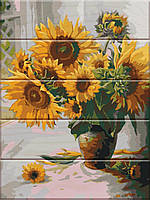 Картина за номерами на дереві "Соняшники" ArtStory подарункова упаковка 30x40см ASW009