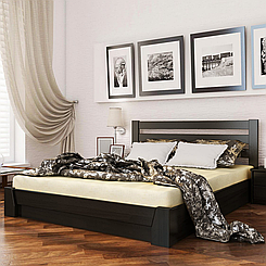 Ліжко дерев'яне двоспальне з підйомним механізмом Селена (бук)